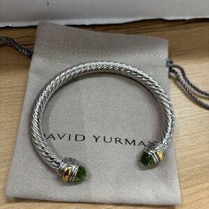 David Yurman 7MM green onyx bracelet